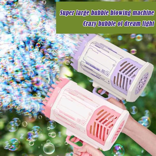 69Hole Bubble Gun Automatic Bubble Maker Luminous Kids Electric Bubble Machine