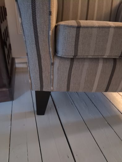 striped armchair