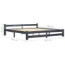 Bed Frame Dark Grey Solid Pine Wood 200x200 cm Image 6