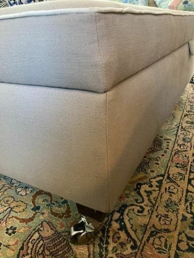 X Helen Turkington large grey   ottoman with  tray