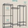 Open Wardrobe Coat Rack Metal Coat Rack with Adjustable Shelves and Clothes Rails Hooks Heavy Duty Separable Ink Black Image 5