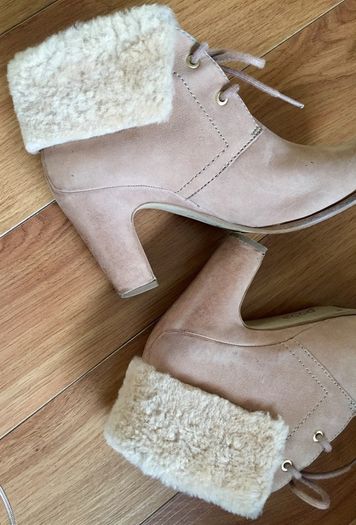 ECCO Jaffna Fur Ankle Boots in Camel for Women size 38