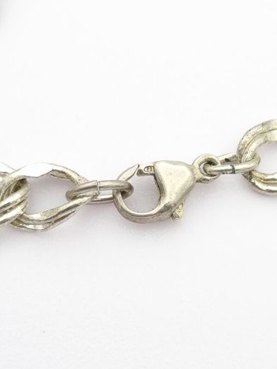 Vintage 925 Sterling Silver Double Link Charm Bracelet