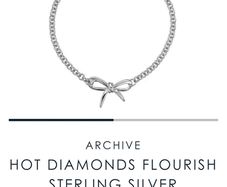 Hot Diamonds sterling silver diamond bow bracelet Postage included