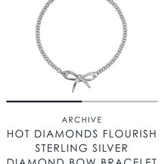 Hot Diamonds sterling silver diamond bow bracelet Postage included