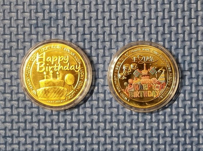 Happy Birthday Celebration Colorful Party Elements Coin, new, unopened.