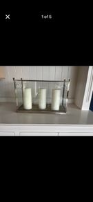 Large glass candle holder