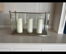 Large glass candle holder