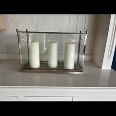 Large glass candle holder
