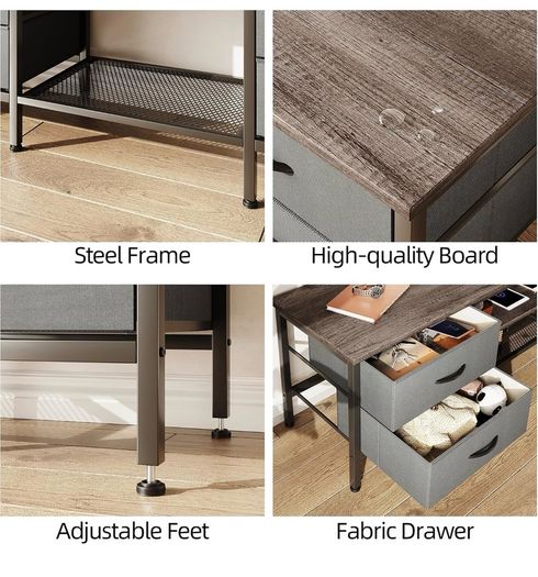 TV Stand with Storage, TV Console Table - 63 Inch, Grey