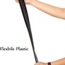 3 Pieces 23.6 Inches Extra Long Plastic Shoe Horn with Curved Handle, Long Handled Shoehorn, Black Image 3
