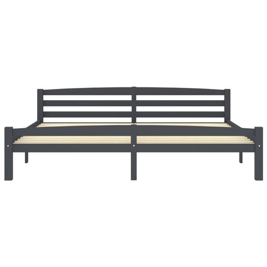 Bed Frame Dark Grey Solid Pinewood 180x200 cm
