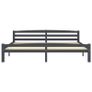 Bed Frame Dark Grey Solid Pinewood 180x200 cm Image 3