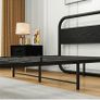 Double Size Bed Frame with Headboard,Oval-Shaped Platform Bed with Under-Bed Image 3