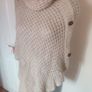 Beige turtle neck one size woollen poncho cover up Postage included Image 5
