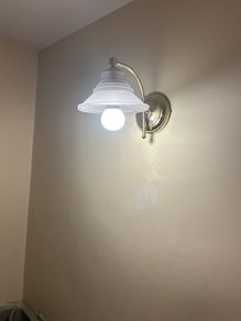 Pair of Vintage Wall Lights with Frosted Glass Shades