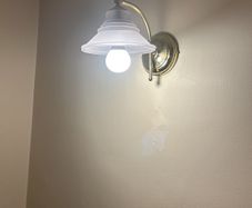 Pair of Vintage Wall Lights with Frosted Glass Shades