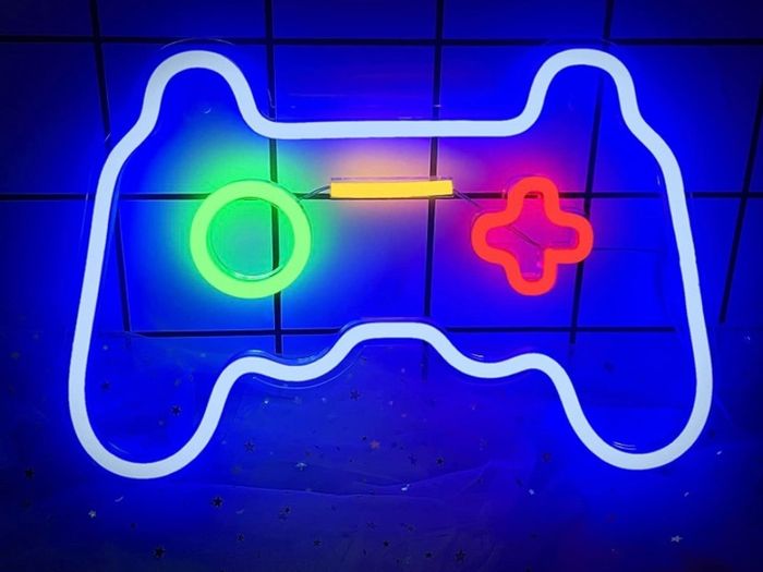 Game Neon Sign(16"x10.8"),Cisteen Gamepad Neon Light Sign with Acrylic Board, USB Powered Led Wall Light Decorations,Gaming Neon Lights for Bedroom,Game Room,Man Cave,Bar,Party (FREE POSTAGE)