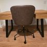Brown leather adjustable desk chair Image 2