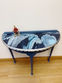 Upcycled HalfMoon Table