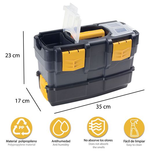 BRAND NEW Black Ultra-tough Plastic Tool Box and Cart with Organizers and Tray in Various Sizes