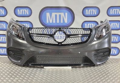 Complete Front Bumper for Mercedes V Class Vito W447 2016-2024 AMG NIGHT KIT