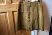 Vintage Real Leather Swede Tan Skirt