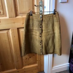 Vintage Real Leather Swede Tan Skirt