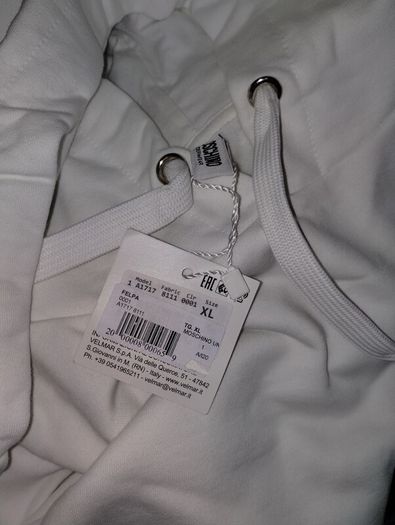 MOSCHINO UNDERWEAR Leisure Hoodie White Teddy Printed