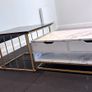 Modern Coffee Table Set of 2 with Drawers & Shelves in Black & White Image 3