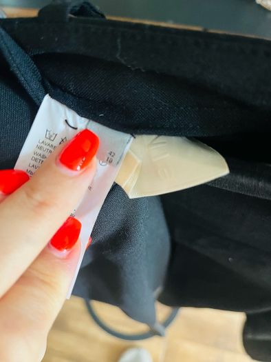Pinko black suit with leather detail