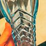 Vintage turquoise vaseline vase Image 3