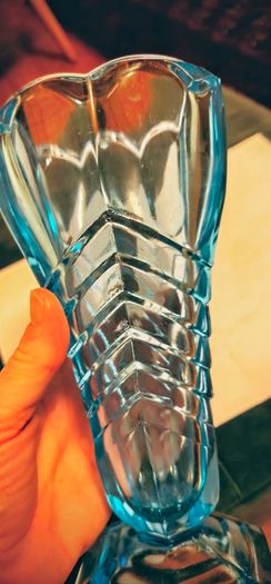 Vintage turquoise vaseline vase