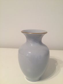 Stylish small light blue vase made by the German company M&O