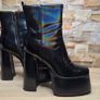 Black Chameleon Waterproof Ultra High Platform Ankle Boots, size 40 Image 5