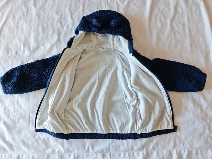OVS Fagottino Baby Teddy Jacket 30-36 Months Navy Blue Borg Hooded