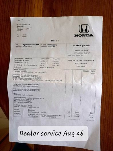 Honda Civic petrol tubo