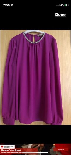 blouse purple size 10