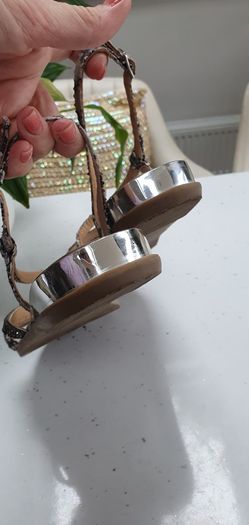GIOSEPPO silver bling strappy sandals Sz 41 (Fit 7-7.5 UK)
