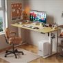 140 x 60 cm Standing Desk, Electric Height Adjustable Desk with 2 Hooks Image 5