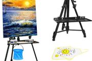 Easel Stand Art Easel for Adults Artists Easel for Painting &amp; Displaying, 50 to 152cm Adjustable Easel, Aluminum Tripod with Portable Bag/Folding Keg/Apron (FREE POSTAGE)