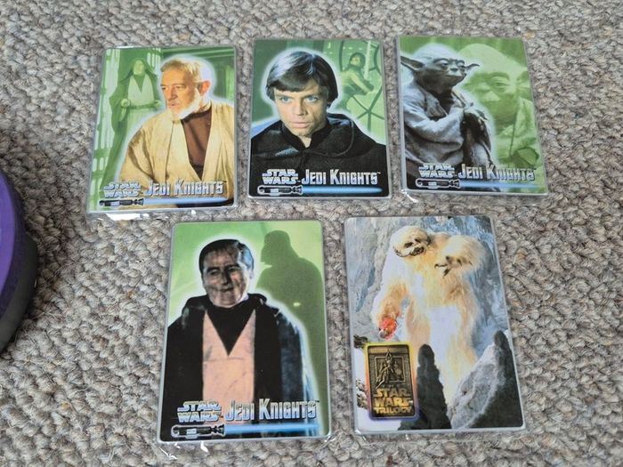 Star Wars Jedi Knights Metal Tin with 5 Metal Card Set 1998 Lucasfilm