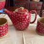 Nicholas Mosse Red lawn first quality tea pot and 2 large mug set Image 2