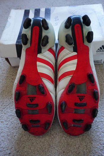 Football Boots Adidas Predator X White/Red Beckham (2009) Size 7.5UK FG