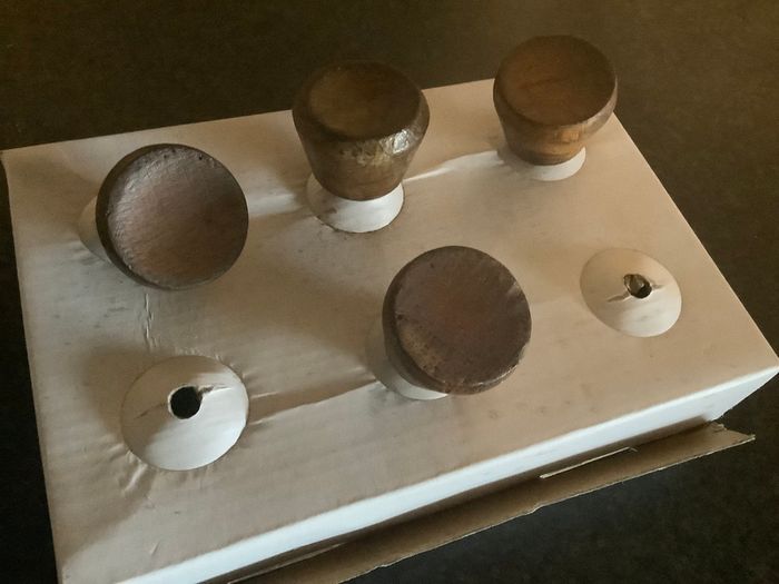 4 Old Wooden Knobs