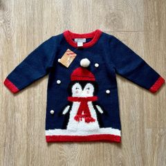 Christmas knit baby dress, new 6-9m