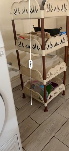 4-Tier Kitchen Trolley Cream & Brown