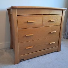Oak changing unit with drawers