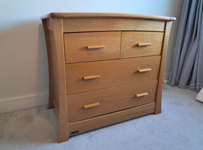 Oak changing unit with drawers
