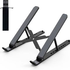 FREE EXPRESS SHIPPING Laptop Stand for Desk, Adjustable Laptop Riser ABS Silicone Foldable Portable Laptop Holder, Ventilated Cooling Notebook Stand for 10-15.6 inch Laptops,Tablet-Black